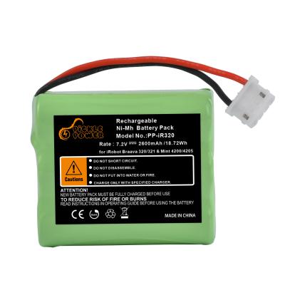 China 2600mAh Ni-MH Vacuum Replacement Battery For Mint 4200 320 321 iRobot 4205 Braava for sale