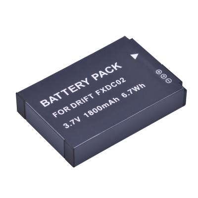 China Camera Factory Supply Rechargeable Li-ion FXDC02 3.7V 1800mAh Battery For DRIFT HD GHOST DSLR Digital Camera for sale