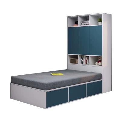 China Modern Hot Sales Bedroom Furniture Single Bed With Modern Bookcase Child Bed Wooden Kids Bed for sale