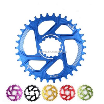 China Mountain Bikes 1 Degree Black 30/32/34/36/38T Bike Sprocket Narrow Wide Mountain Bike Chainwheel Bicycle Chain Ring for sale