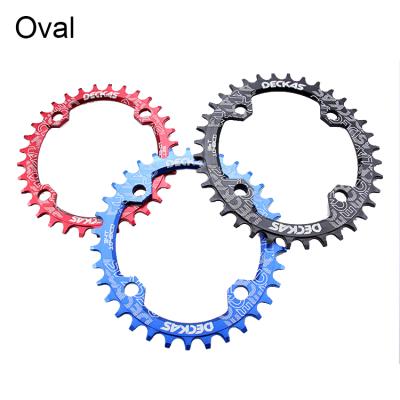 China Mountain Bikes 104BCD Bicycle 32T 34T 36T 38T Oval Single Tooth Plate Wide Narrow Mountain Bikes MTB Chain Ring for sale