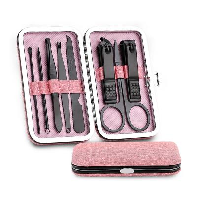 China 8 Finger Nail Stainless Steel Nail Clippers Set Professional Scissors Set With Manicure Trimmer Set Nail Tools for sale