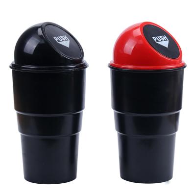 China Car Interior Storage Bucket Mini Trash Can Ashtray Glove Bag Hand Push Car Accessories Car Trash Bin for sale