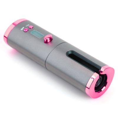 China Safety YDM USB Rechargeable Safety Curling Iron Portable Cordless Automatic Hair Curler For LCD Display Curly Machine for sale