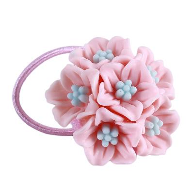 China Smart Casual Children Flower Rope Elastic Hair Rope Headdress Girl Hair Circle Flower Band Wholesale for sale