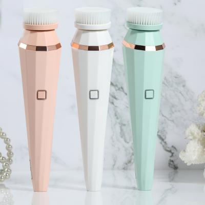 China Acne Treatment Pore Cleanser 4 in 1 Electric Facial Detergent Brush Rotation Spa Face Sweep Home Use Sonic Facial Cleansing Brush for sale