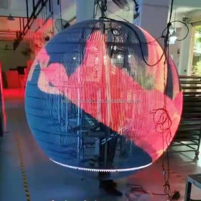 China P3.91-7.81 Indoor or Outdoor Transparent Window Glass LED Wall Display Ball Cheap Indoor Outdoor Visual Sphere for sale