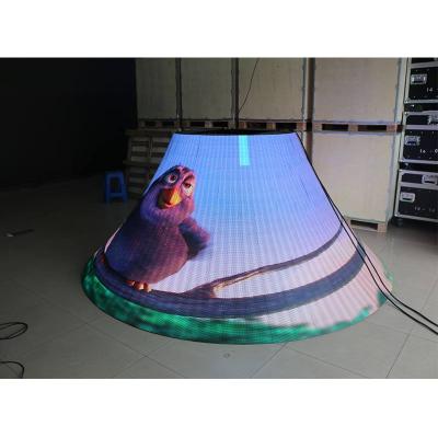 China Indoor Ring Cylinder Column Pillar Indoor Flexible Led Screen Soft Display for sale