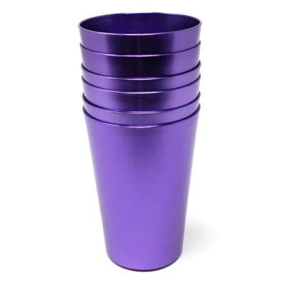 China Viable Single Wall Aluminum Mug Colorful Plating Plate Inexpensive Drinking Bottle Pint Mug Wholesale Wine Tumbler for sale