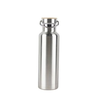 China Stainless Steel Transitional Vacuum Water Bottle With Bamboo Sports Single Wall Bottle Travel Tumbler Lid Hot Selling Customized Logo for sale