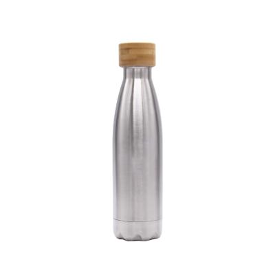 China Hot Selling Tumbler Customized Logo Water Bottle Eco Friendly Stainless Steel Sustainable Cola Bottle With Bamboo Lid for sale