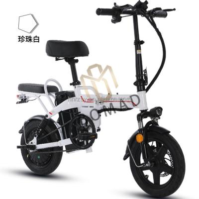 China 14inch Fat Tire Folding Ebike Electric Mountain Mini Bike Bicycle 350W 48V12AH with Steel Frame Easy to Fold and Store for sale