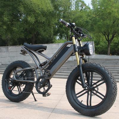 China 60 km Range Full Suspension 48v 14ah 750w Electric Mountain Bike 26 Inch Fat Tire with 30-50Km/h Max Speed for sale