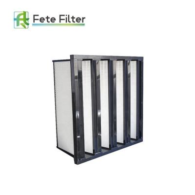 China Hospital V-Bank HEPA Filter With Plastic Frame HVAC System For Pharmaceuticals for sale