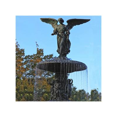 China Europe Large Outdoor Garden Bronze Fountain Sculpture With Lady Angel Statue for sale