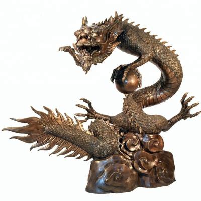 China China Hot Sale Customize Casting Brass Dragon Sculpture Animal Product Design Dragon Bronze Sculpture Chinese Art for sale