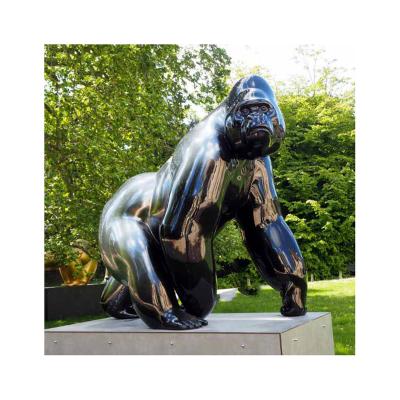 China China Customized Stainless Steel Chimpanzee Sculpture Manufacturer Gorilla King Kong Orangutan Resin Statue for sale