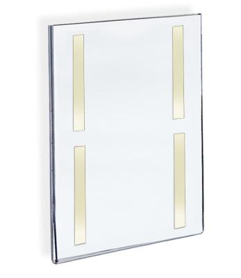 China Clear Acrylic Document Holder With Adhesive Tape Wall Mount Acrylic Vertical Document Holder With Adhesive Tape for sale