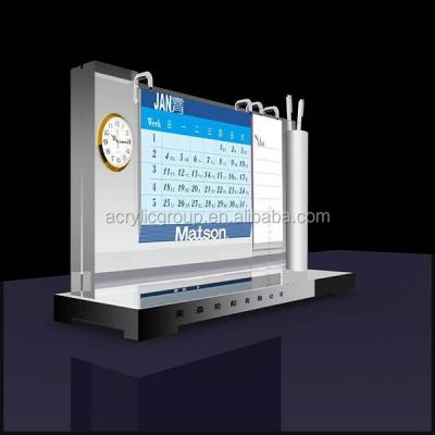 China Eco-friendly Multifunctional Luxury Acrylic Calendar Desk Holders for sale