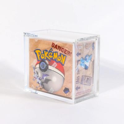 China Environmental Friendly Pokemon Booster Box Acrylic Display Case With Strong Magnets Lid for sale