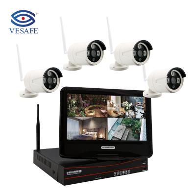 China Wifi Kit VESAFE Home Security H.265 4CH 1080P CCTV Camera Kit With 10 Inch LCD Display HOME CCTV Security Camera System for sale