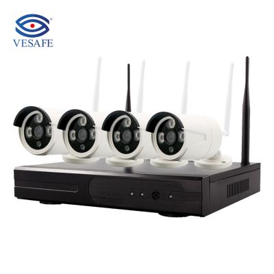 China WaterprooIP Wireless Camera Promotion 4CH 1080P Kits Face Detection VESAFE Wireless NVR Camera System for sale