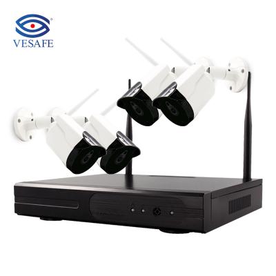 China Waterproof Wifi Nvr IP Camera Nvr Kit NIGHT VISION VESAFE 4CH H.265 CCTV Camera System Wireless Wifi Camera Kit en venta