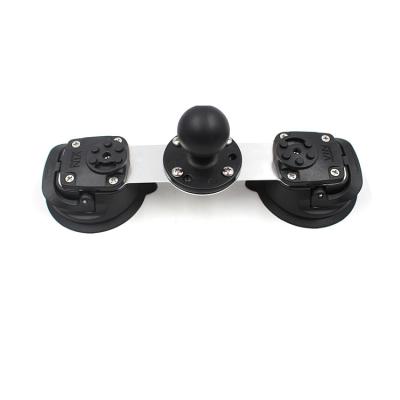 China High strength compound and Marine Grade Aluminum Twist Lock double suction cup bottom with ball suit for car cell phone holder for sale