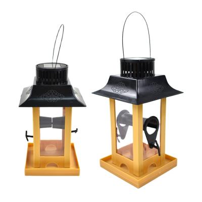 China Sustainable Wooden Cheap Outdoor Wooden Hanging Bird House , Bird House With Solar Light for sale