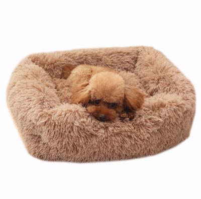 China Long Plush Pet Bed Fleece Plush Dog Bed Warm Selling Hot Selling Soft Warm Padding Square Cat Mat for sale