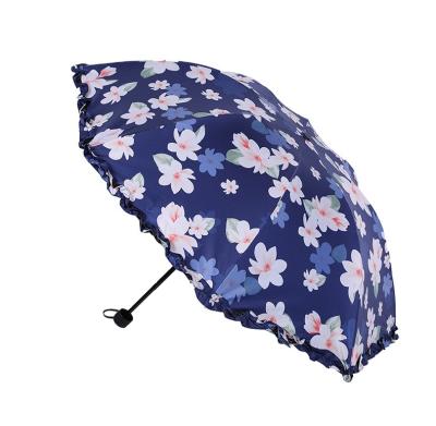 China Umbrella Embroidered Umbrella Outdoor UV High Quality Fabric Waterproof Sunscreen Ladies Folding Umbrella Umbrella for sale