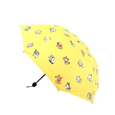 China Cartoon Children Fold Animal Print Umbrellas Three Cute Foldable Umbrella Umbrella Small Adults for sale