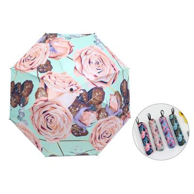 China Wholesale Quality CLASSIC Desiner Of 2021 Nice Stain Contrasting Women's Rose Pattern Fancy Umbrella For for sale