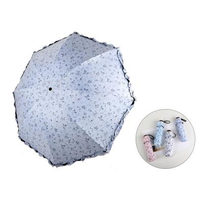 China 2021 China Mini Folding Portable Small Lace Popular CLASSIC Black New Arrival UV Coating Umbrella for sale