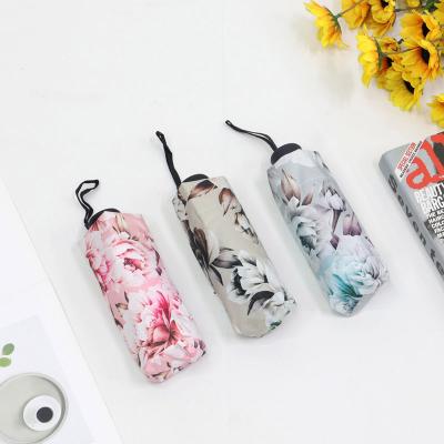 China 2021 CLASSIC Manufacturer Supply Three Colors Full Flower Printed Customized Folding Umbrella From China for sale