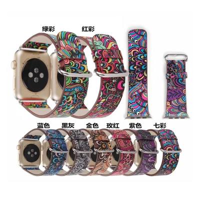 China 2021 China Style Fashion PU Leather Watch Band For Apple Watch Series 4/3/2/1 Sport Strap For Apple iwatch Strap for sale