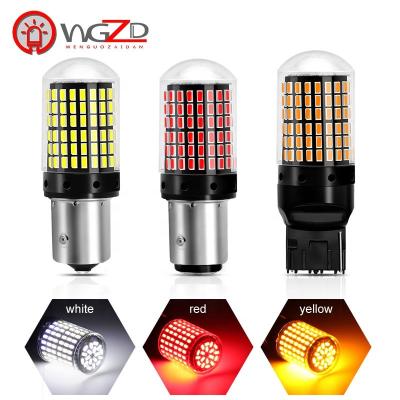 China Car LED Turn Signal BA15S P21W 1156 144SMD 3014 3156 LED Bulb Canbus NO ERRORS Car Tail Bulb Brake Light Red White Yellow Emergency Reverse Lamp for sale