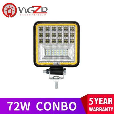 China Car Light Use 72W Led Work Light 4x4 Spot Combo Offroad LED Headlight NEW For SUV Truck Tractor ATV 24V LED Bar 12V Working Light for sale