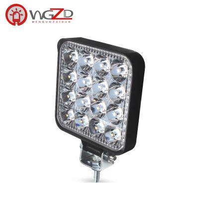 China Car Light Use High Power 48W Led Job Square Light Truck 4x4 12v-24v Offroad Spotlight Flood Light Led Light Bars For Truck Tractor Trailer for sale