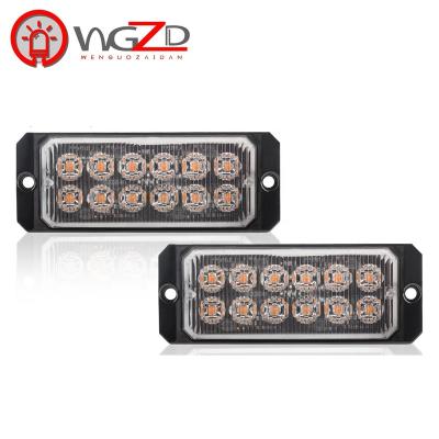 China PC+Aluminum 12LED Flash Light Exterior Dual Row LED Light Super Slim Car Strobe LED Flashing Side Light Flashing Light Led Strobe 2 Buyers for sale