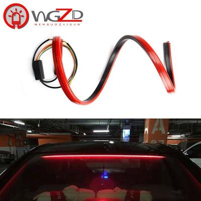 China 12V Brake Light Car Position High Red Colorful Flowing Flexible Tail Led Strip Tail Brake Stop Light With Running For Rear Brake Glass Strip for sale