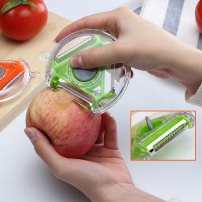 China Viable Multifunctional Fruit and Vegetable Grater Peeler Stainless Steel 3in1 Rotary Knob Kitchen Accessories for sale