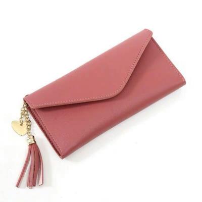 China Long Wallet Waterproof Women Clips Tassel Fashion Coin Purse Card Holder Wallets PU Leather Female Wallet for sale