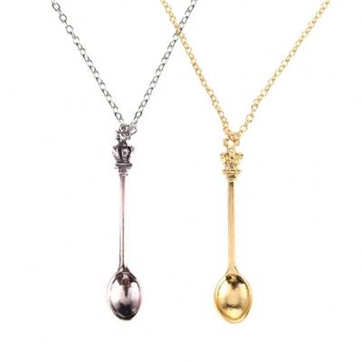 China BOHEMIA accessories crown Mini Tea Spoon Classical Royal Alice Snuff Necklace Female Spoon Necklace L0499-1 for sale