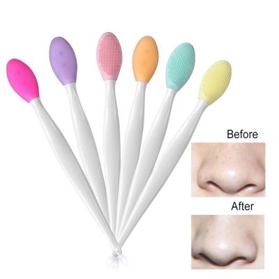 China For Home Use 1pc Silicone Face Brush Exfoliator Brush Clean Handheld Soft Clean Blackhead Removal Brush Massager Facial Makeup Cleaning Tools for sale