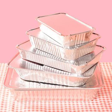 China Disposable Disposable Lunch Box Covered Rice Place Bento BBQ Bowl Box Aluminum Foil Take Out Lunch Box L0069 for sale