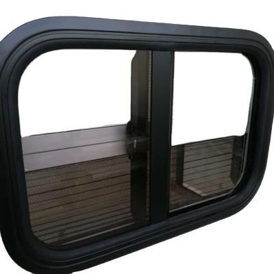 China Aluminum alloy rv round corner sliding window for sale