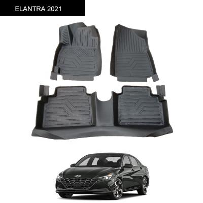 China Interior Floor Mat Leather Pattern Mat For ELANTRA 2021 Vehicle Anti-silp Accessories Parts Strip Car Floor Original Size Anti-skid Car for sale