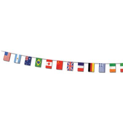 China Wonderful Disposable Flag Soccer Football World Cup National Flag Country World Hanging Banner Bunting 8.25X12 String Flag for sale