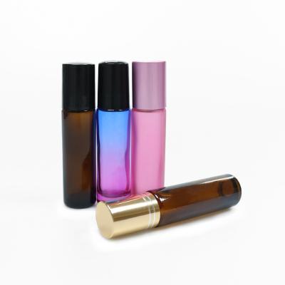 China 2022 cosmetics new style gradient ball sleeve glass bottle sprayer bottle with steel ball 10ml 15ml 30ml for sale